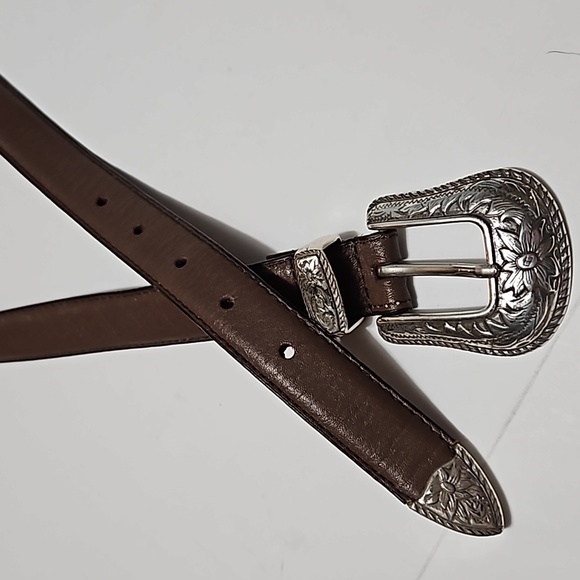 Bella Colori Women's Brown Leather Belt Size M #W-679 - Picture 3 of 8